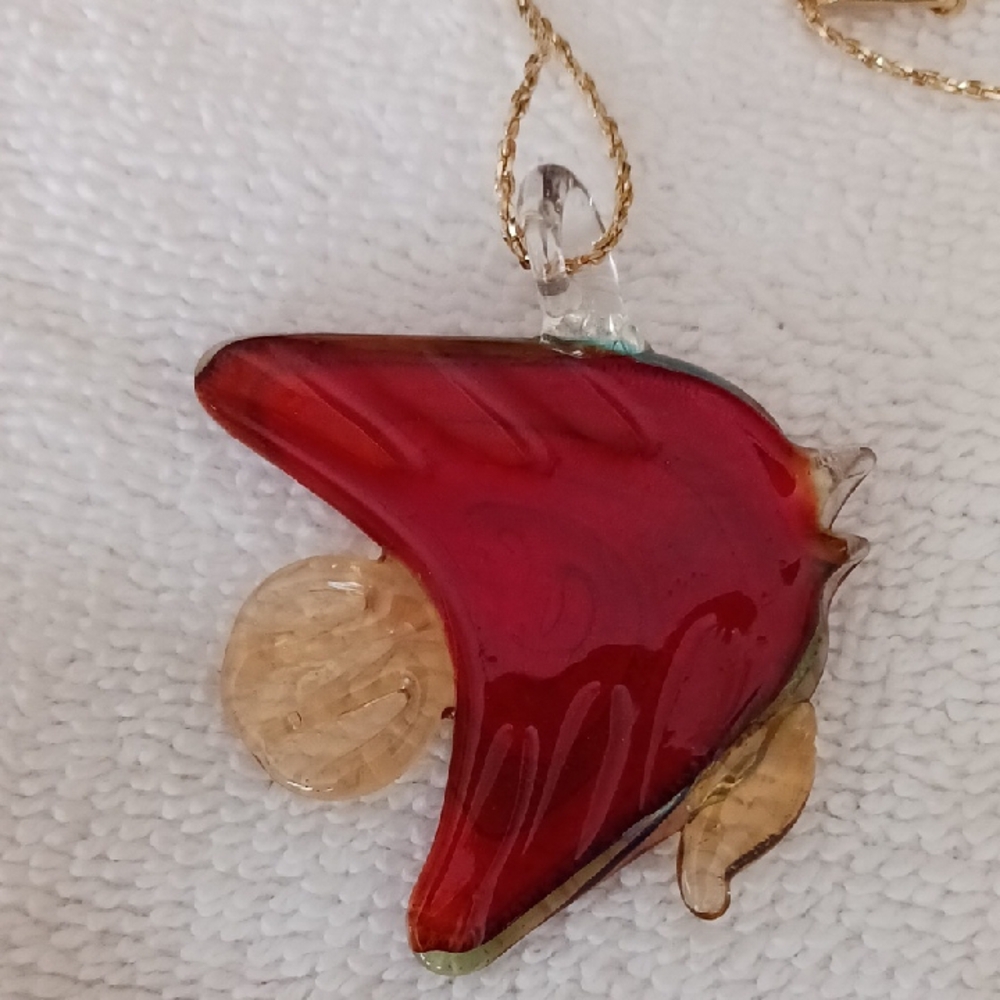 Colorful Glass Fish Pendant Necklace - Picture 4 of 8
